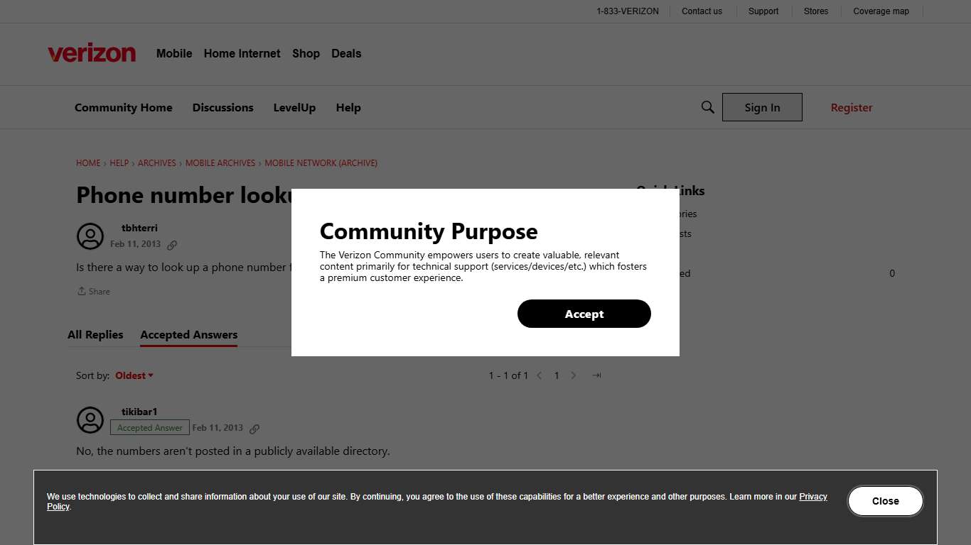 Phone number lookup - verizon